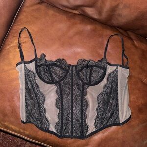 Urban Outfitters Black Lace Bustier Top